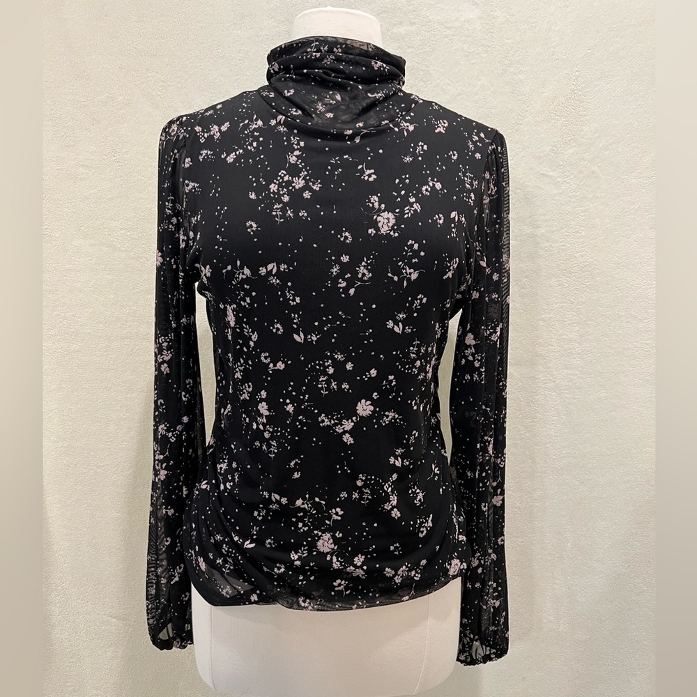 Sanctuary Night Dream Black Floral Mesh Top